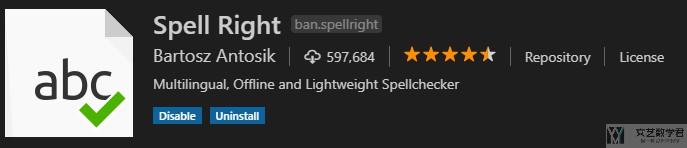 VS Code拼写检查插件–SpellRight